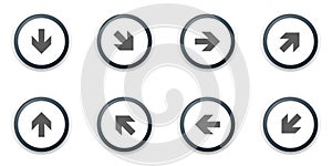 Arrow dirrection button label sign set illustration