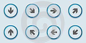 Arrow dirrection button label sign set illustration