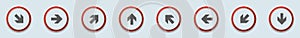 Arrow dirrection button label sign set illustration