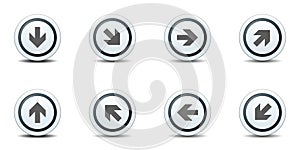 Arrow dirrection button label sign set illustration