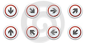 Arrow dirrection button label sign set illustration
