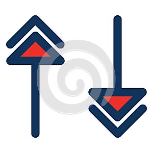 Arrow, double  Isolated Vector Icon which can be easily modified or edited