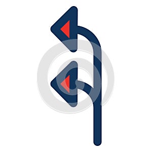 Arrow, double Isolated Vector Icon which can be easily modified or edited