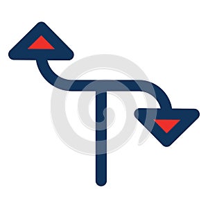 Arrow, double Isolated Vector Icon which can be easily modified or edited