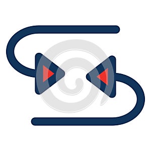 Arrow, double Isolated Vector Icon which can be easily modified or edited