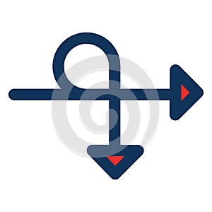 Arrow, double Isolated Vector Icon which can be easily modified or edited