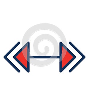 Arrow, double Isolated Vector Icon which can be easily modified or edited