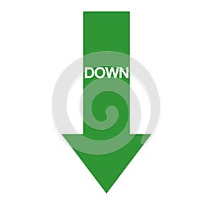 Arrow Down Green Icon,Vector Illustration, Isolate On White Background Icon. EPS10