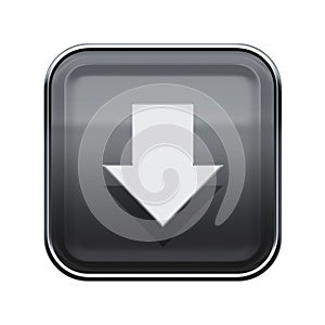 Arrow down icon glossy grey.