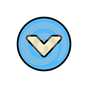 Arrow down icon. Simple color with outline vector elements of pointer icons for ui and ux, website or mobile application