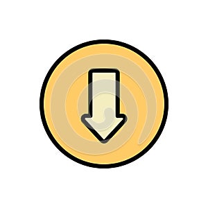 Arrow down icon. Simple color with outline vector elements of pointer icons for ui and ux, website or mobile application