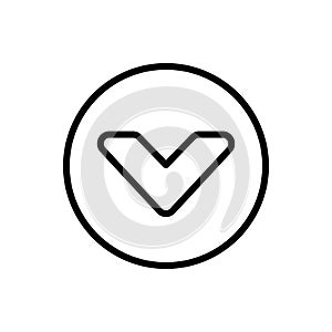 Arrow down icon. Simple line, outline vector elements of pointer icons for ui and ux, website or mobile application