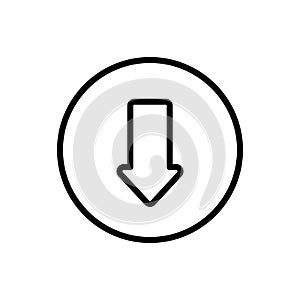 Arrow down icon. Simple line, outline vector elements of pointer icons for ui and ux, website or mobile application