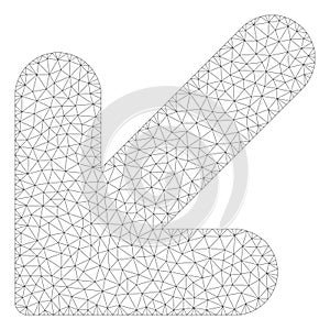 Arrow Down Left Polygonal Frame Vector Mesh Illustration