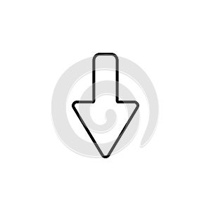 Arrow down line icon symbol