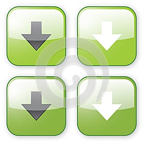 Arrow download green button icon