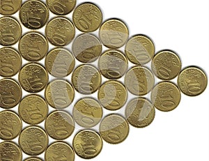 Arrow of euro cents
