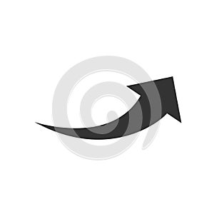 Arrow flat web icon isolated on white background. Modern vector illustration