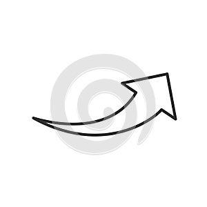 Arrow flat web icon isolated on white background. Modern vector illustration