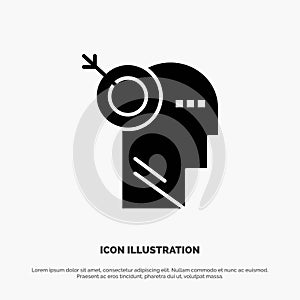 Arrow, Focus, Precision, Target solid Glyph Icon vector