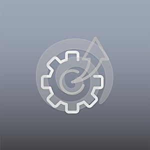 Arrow And Gear Icon Vector Illustration In Trendy Flat Style Isolated On Grey Background. Arrow Symbol For Your Beb Site Design photo