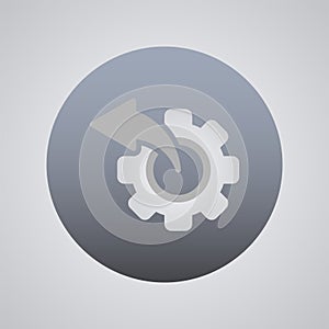 Arrow And Gear Icon Vector Illustration In Trendy Flat Style Isolated On Grey Background. Arrow Symbol For Your Beb Site Design photo