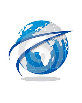 Arrow globe logo , world logo vector