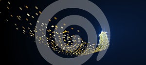 An arrow of golden particles, business concept,vector illustration