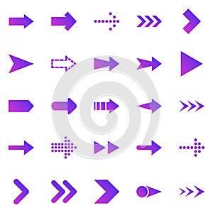 Arrow gradient icons on white background