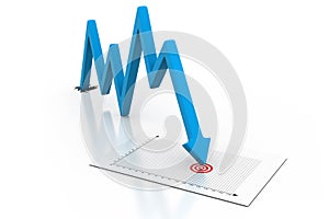 Arrow Graph showing business decline