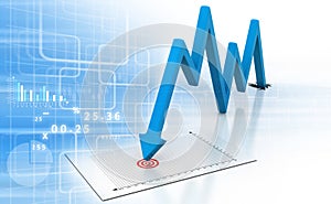 Arrow Graph showing business decline