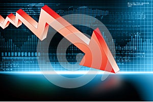 Arrow Graph showing business decline