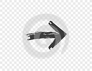 Arrow, grunde icon on transparent background. Vector illustration.
