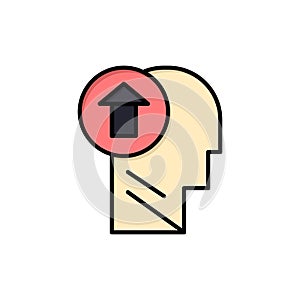 Arrow, Head, Human, Knowledge, Mind, Up  Flat Color Icon. Vector icon banner Template