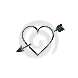Arrow heart icon. Vector