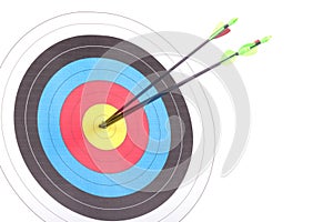 Arrow hit goal ring in archery target