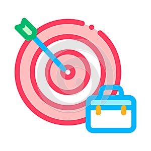 Arrow Hit Target And Case Job Hunting Vector Icon