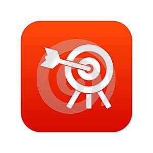 Arrow hit the target icon digital red