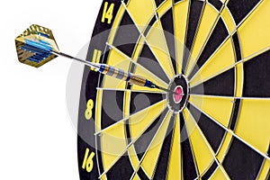 Arrow hits bullseye as symbol for success