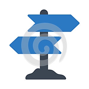 Arrow glyph colour vector icon