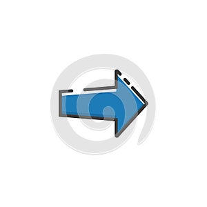 Arrow icon in a flat design. Vector illustration