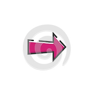 Arrow icon in a flat design. Vector illustration