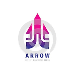 Arrow icon logo template design element. Leadership concept sign. Business investment trend creative sign. Communication symbol.