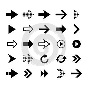 Arrow icon set collection, Different cursor arrows sign for web design, mobile apps