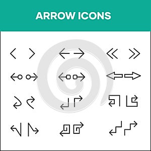 Arrow icon set flat ui design. arrow for application, website. vector illustration