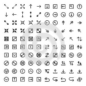 Arrow icon set include arrow, left, up, down, expand, right, square, circle, data, upload, download, turn