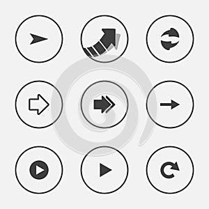 Arrow icon set pointer illustration internet web button design
