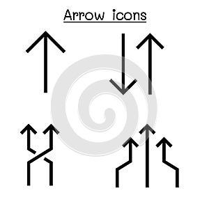 Arrow icon set sharp corner style vector illustration graphic design