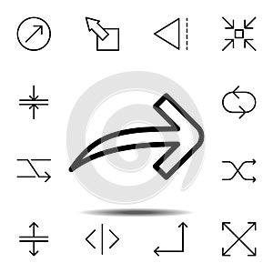 arrow icon. Simple thin line, outline vector element of Arrow icons set for UI and UX, website or mobile application
