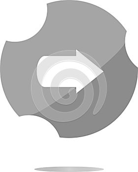 Arrow icon web button isolated on white